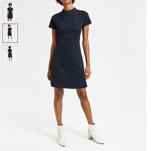 Theory Plaid Dolman Shift Dress